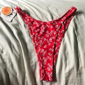 BNWT Kulani Kinis size XL red high leg vintage bikini bottom